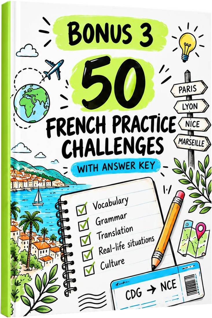Bonus cover 3: 50 French Practice Challenges